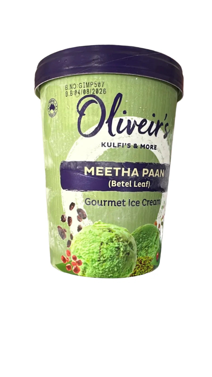 Oliver's Paan (Betel Leaf) Ice Cream 1 Litre